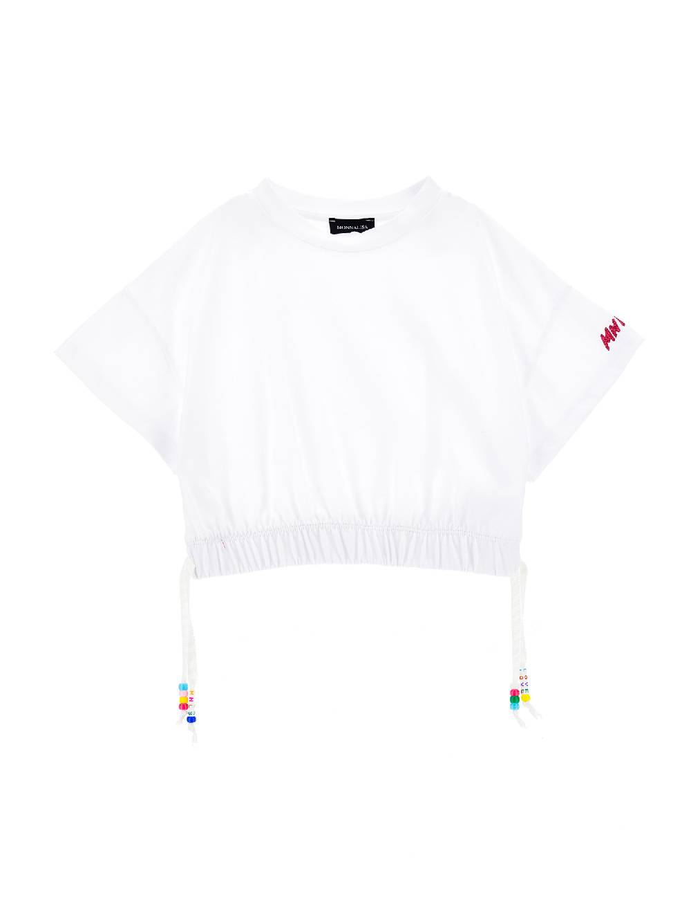 Monnalisa T-shirt cropped con perline