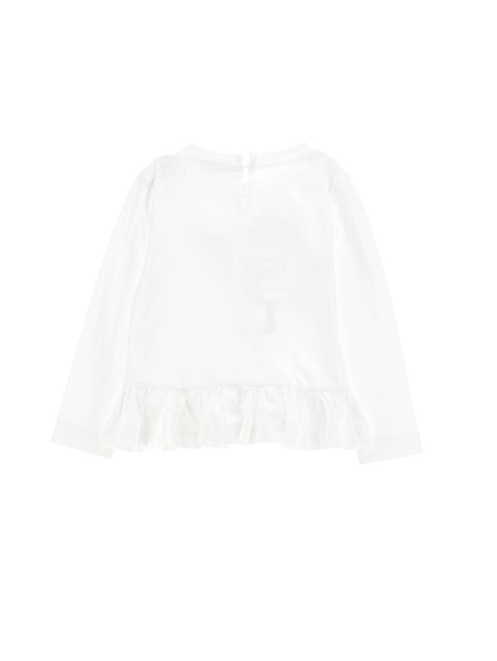 Monnalisa T-shirt Cropped Con Volant