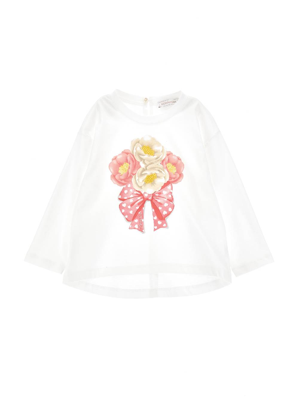Monnalisa T-shirt cropped stampa anemoni