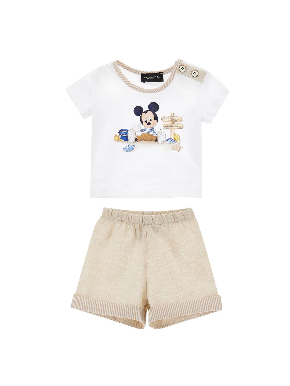 Monnalisa T Shirt E Bermuda Mickey, Set Neonato