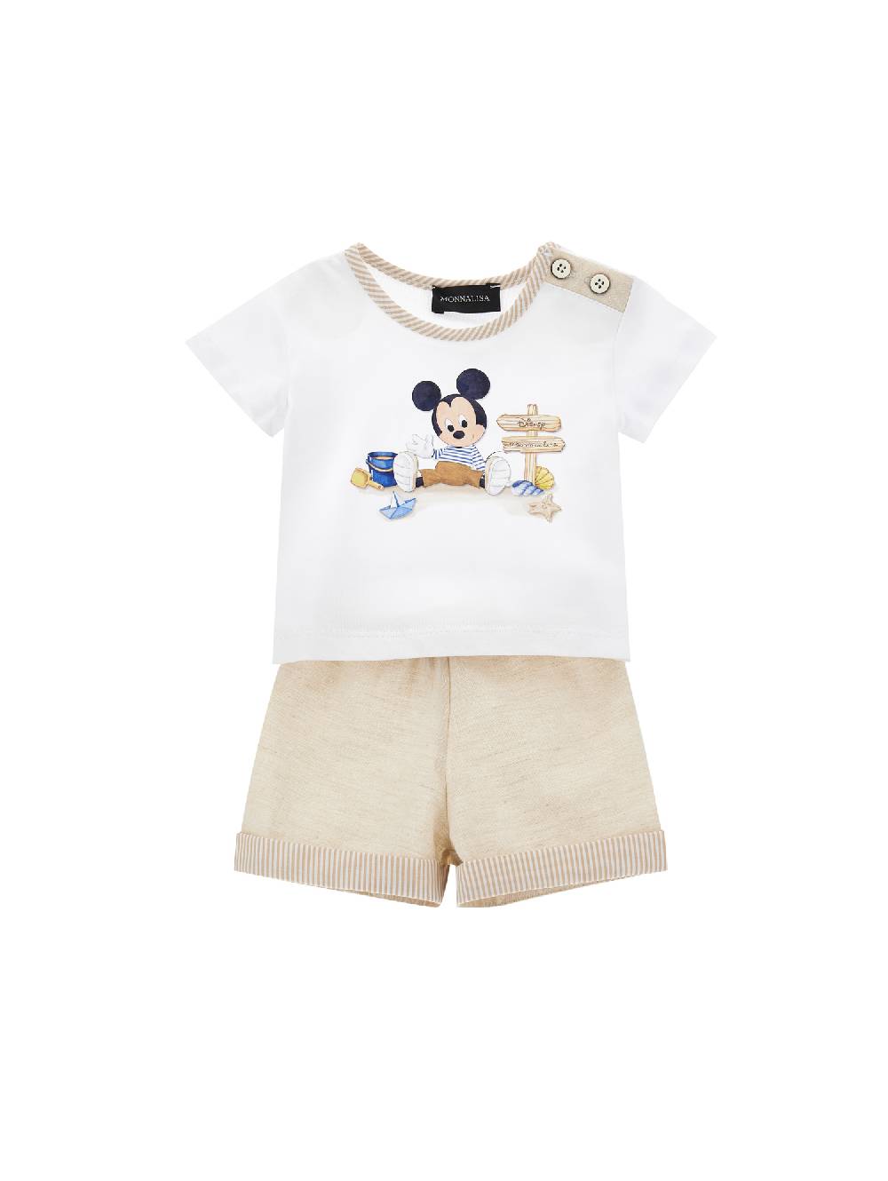 Monnalisa T shirt e bermuda Mickey, set neonato