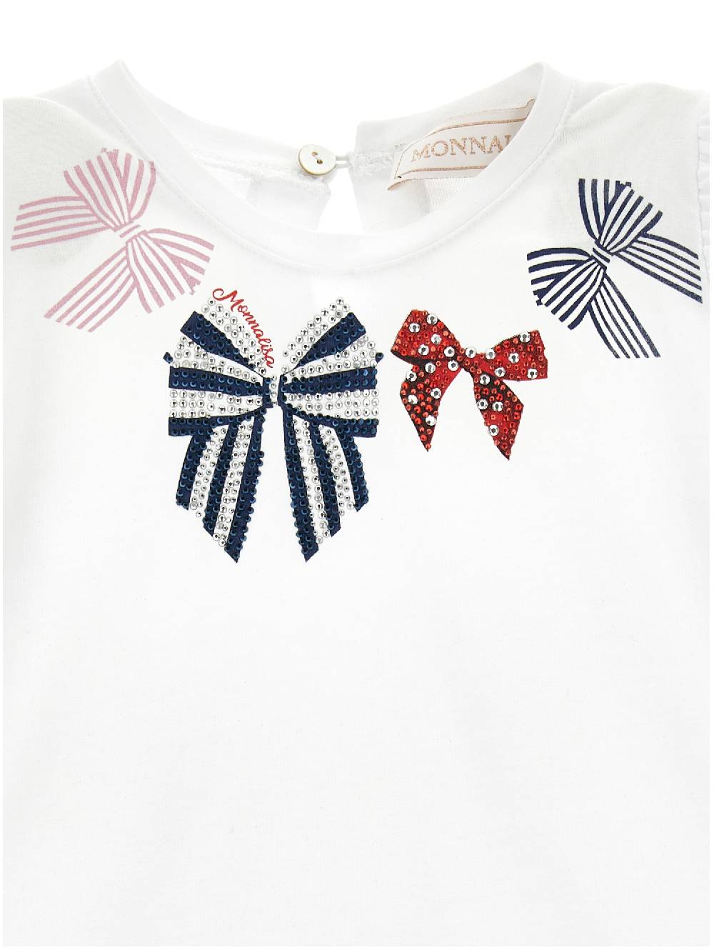 Monnalisa T-shirt Jersey Con Fiocchi