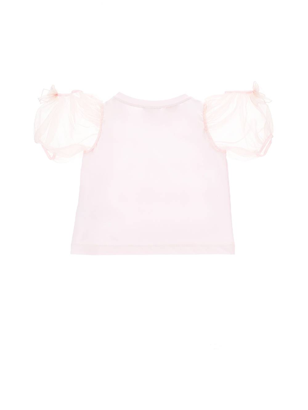 Monnalisa T-shirt Jersey Con Maniche Palloncino