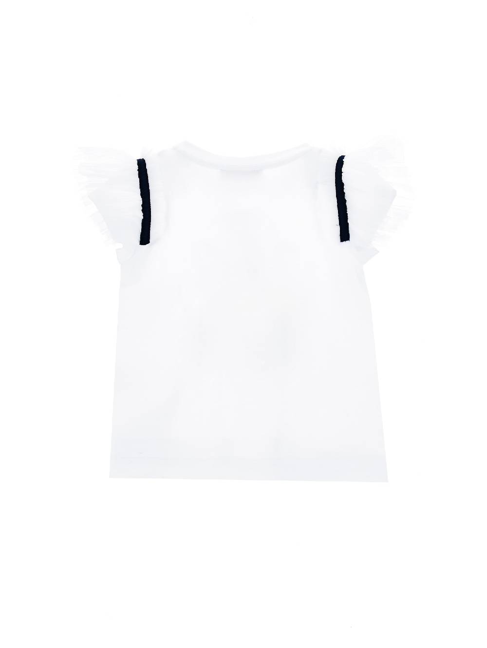 Monnalisa T-shirt Jersey Con Maniche Plissè