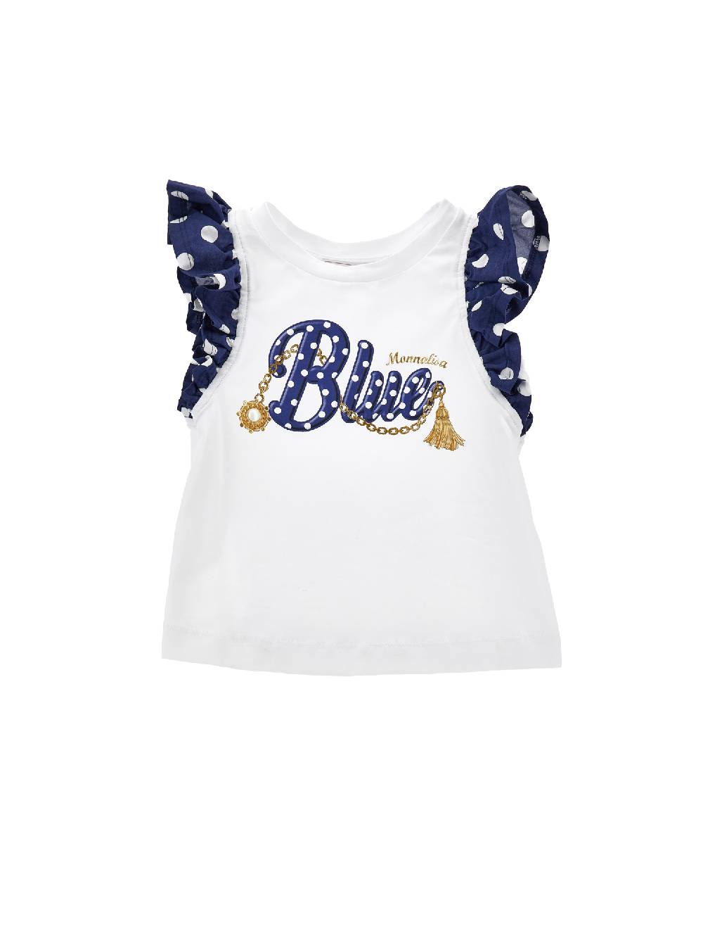 Monnalisa T-shirt jersey con maniche riga marinara