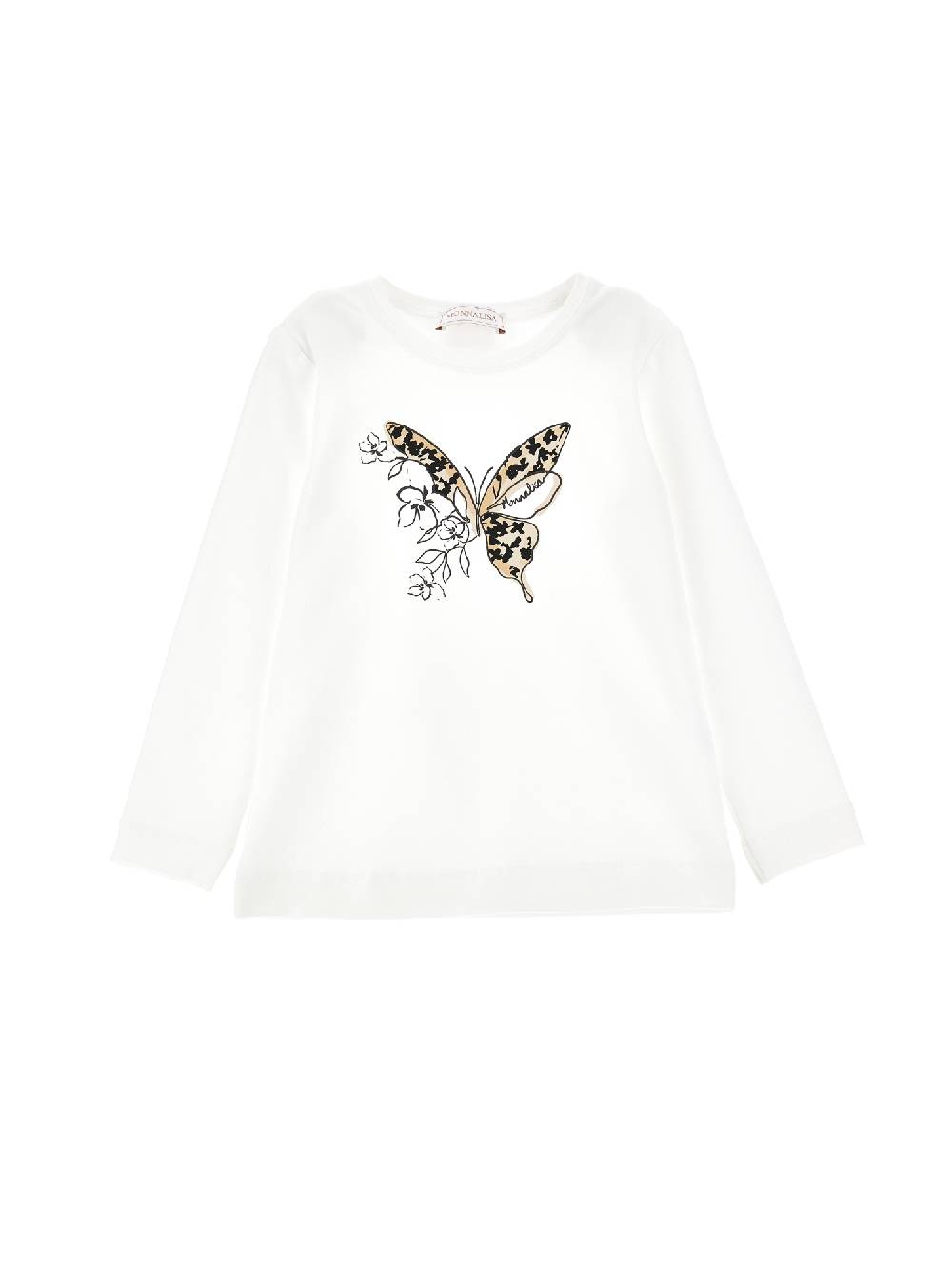 Monnalisa T-shirt Jersey Con Maxifarfalla