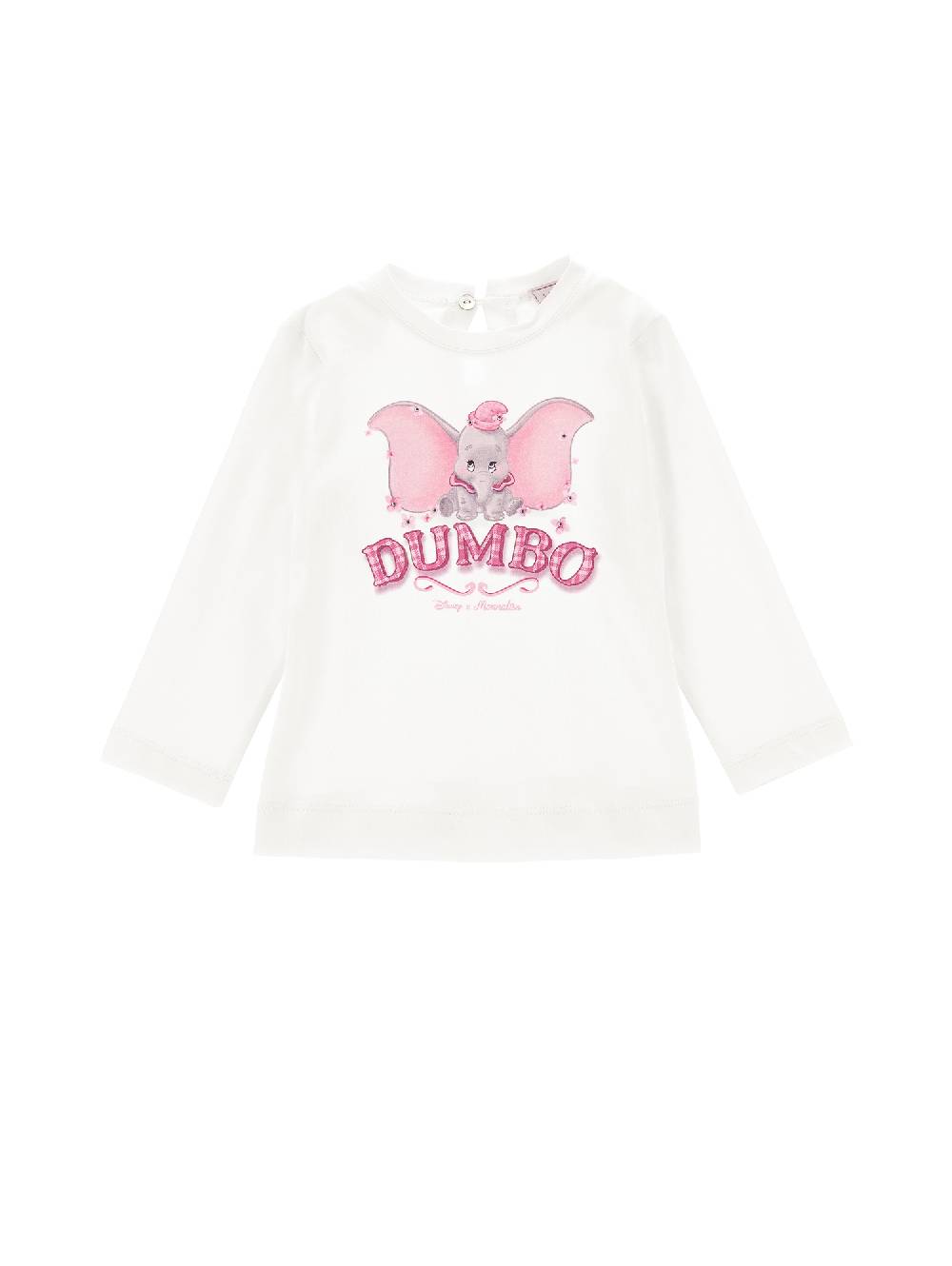 Monnalisa T-shirt jersey cotone con Dumbo e strass
