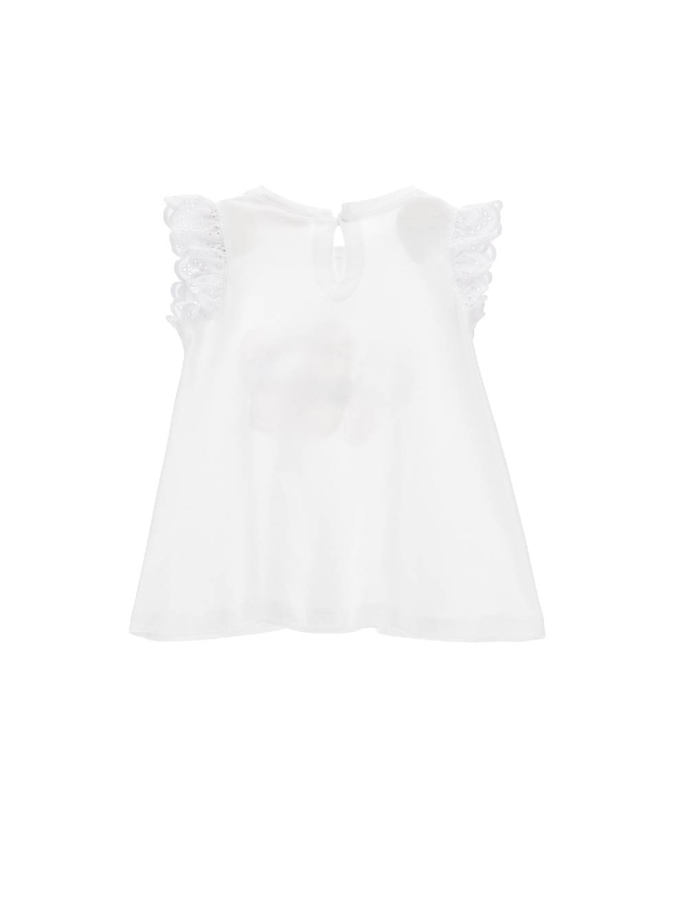 Monnalisa T-shirt Jersey E Ricamo Sangallo