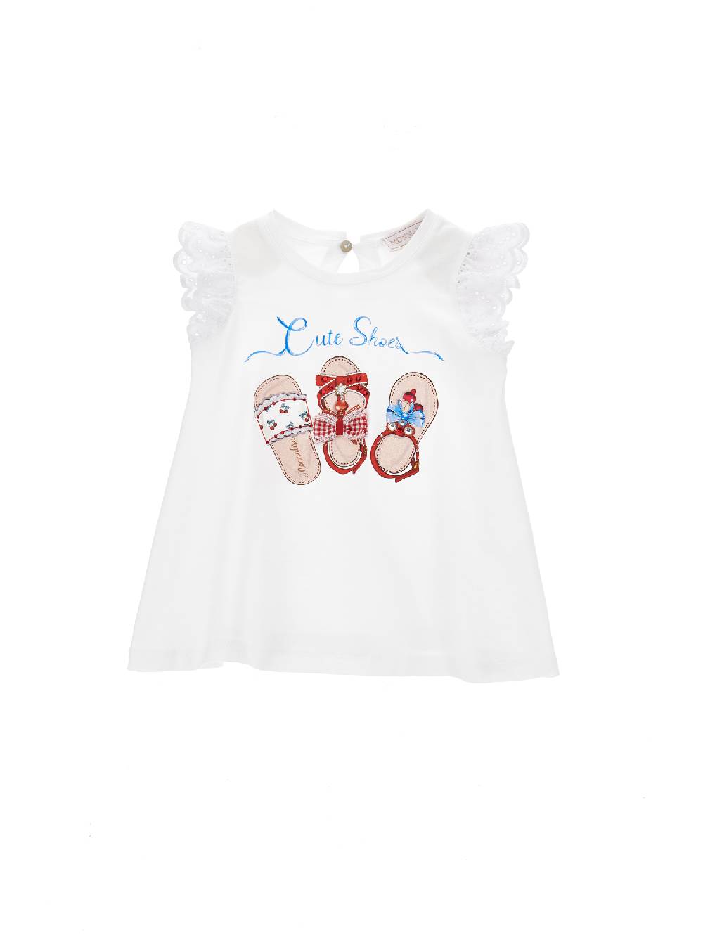 Monnalisa T-shirt jersey e ricamo sangallo