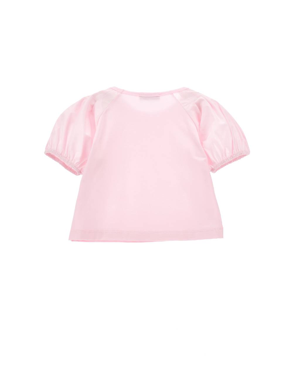Monnalisa T-shirt Jersey Maniche In Popeline