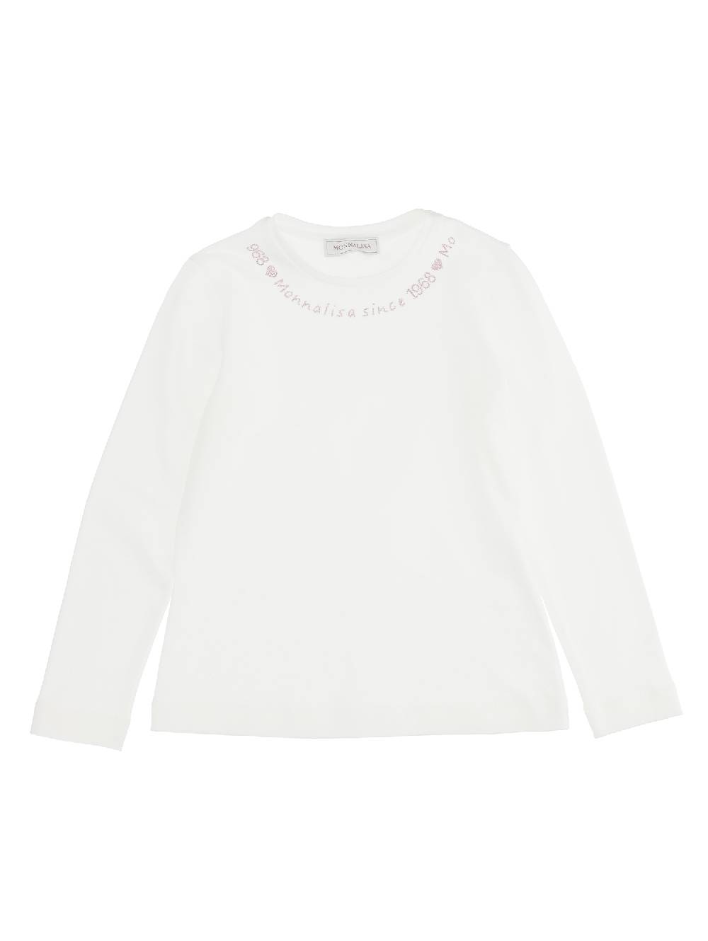 Monnalisa T-shirt jersey maniche lunghe con logo