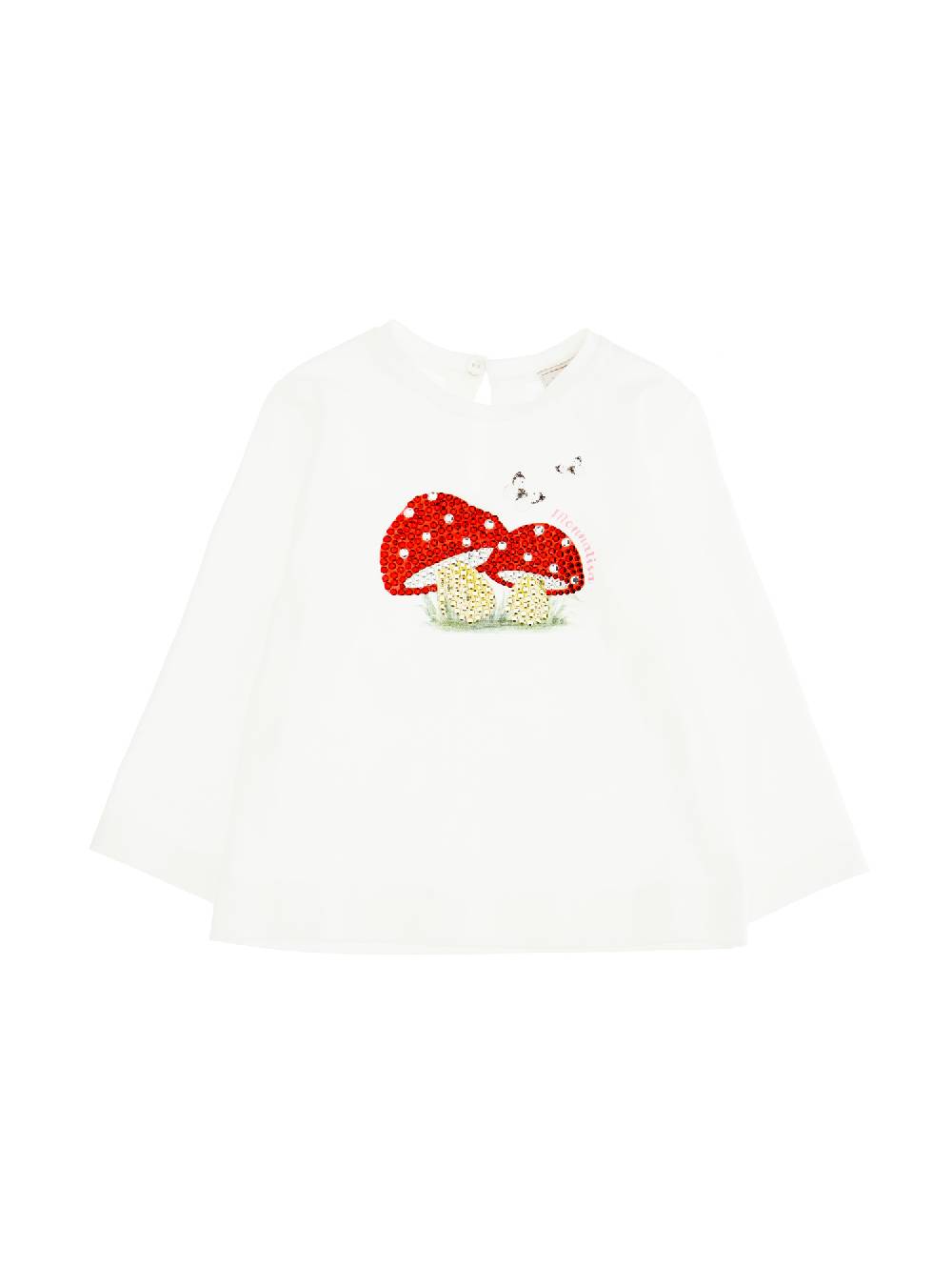 Monnalisa T-shirt jersey maniche lunghe funghetti