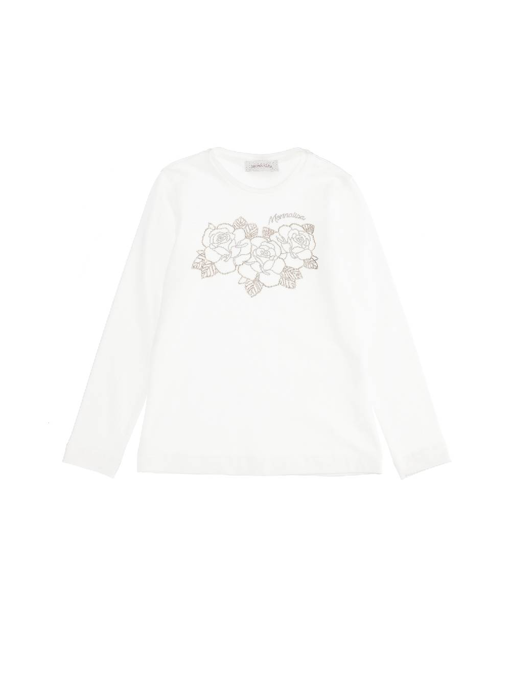 Monnalisa T-shirt jersey maniche lunghe rose