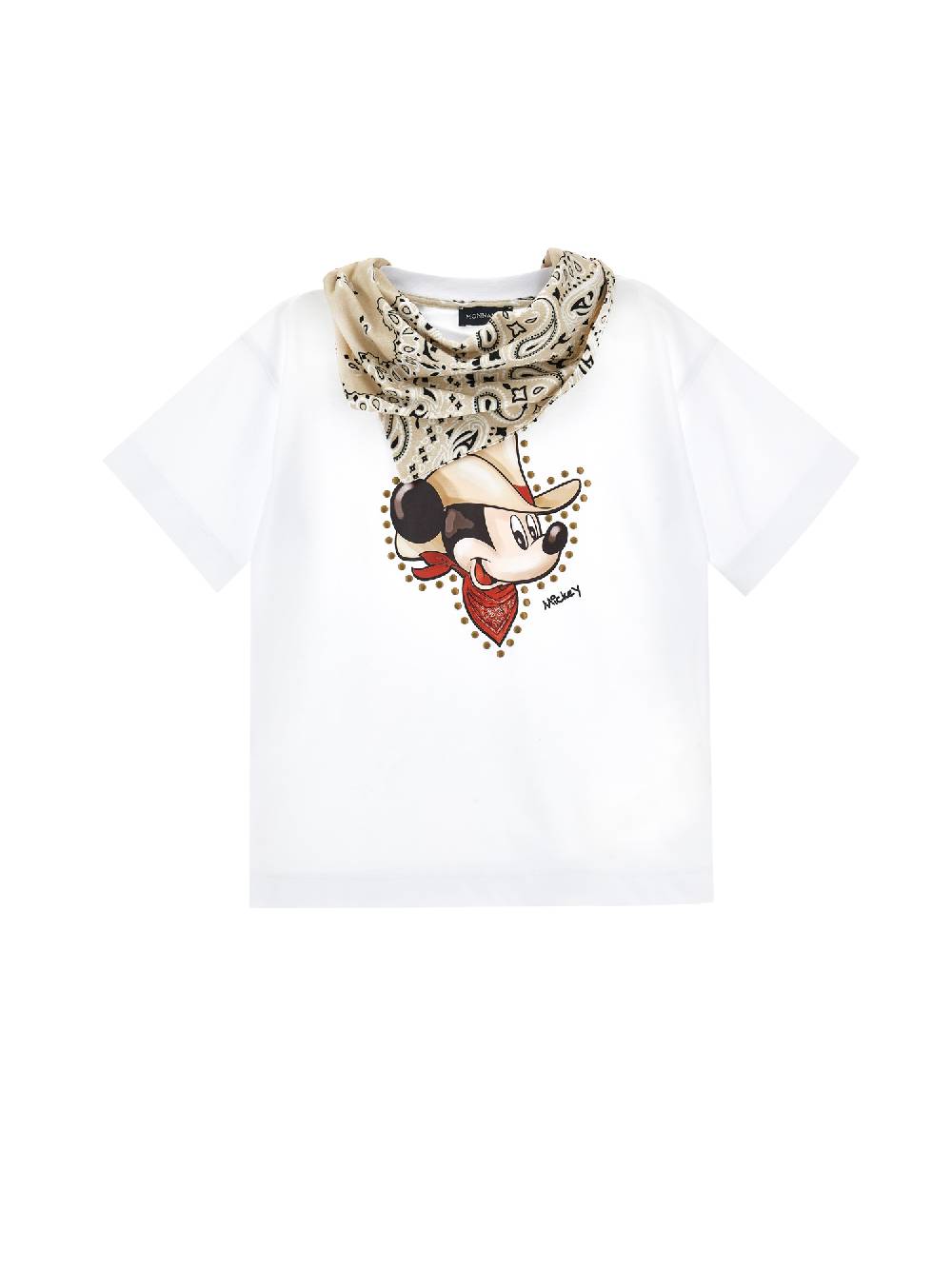 Monnalisa T-shirt jersey Mickey con bandana