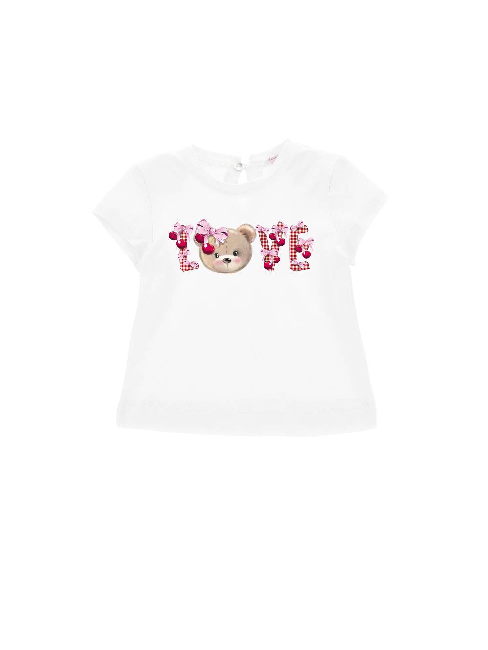 Monnalisa T-shirt jersey stampa love e orsetto