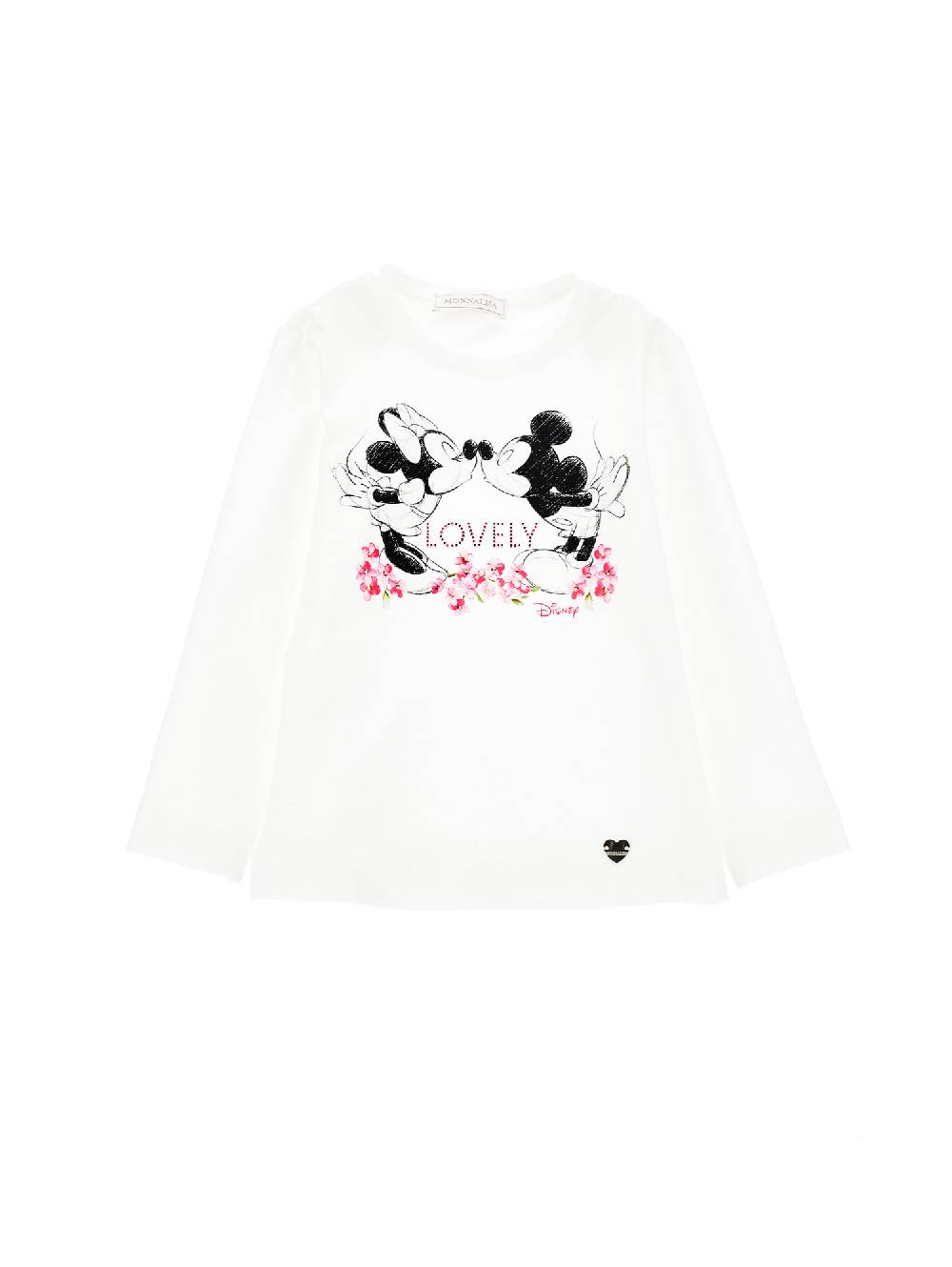 Monnalisa T-shirt jersey stampa Minnie e Topolino