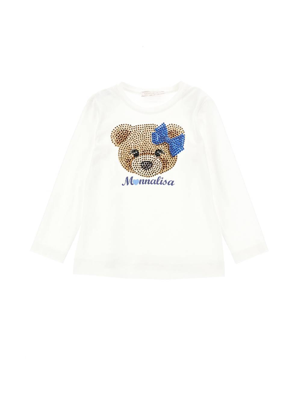 Monnalisa T-shirt maniche lunghe con strass