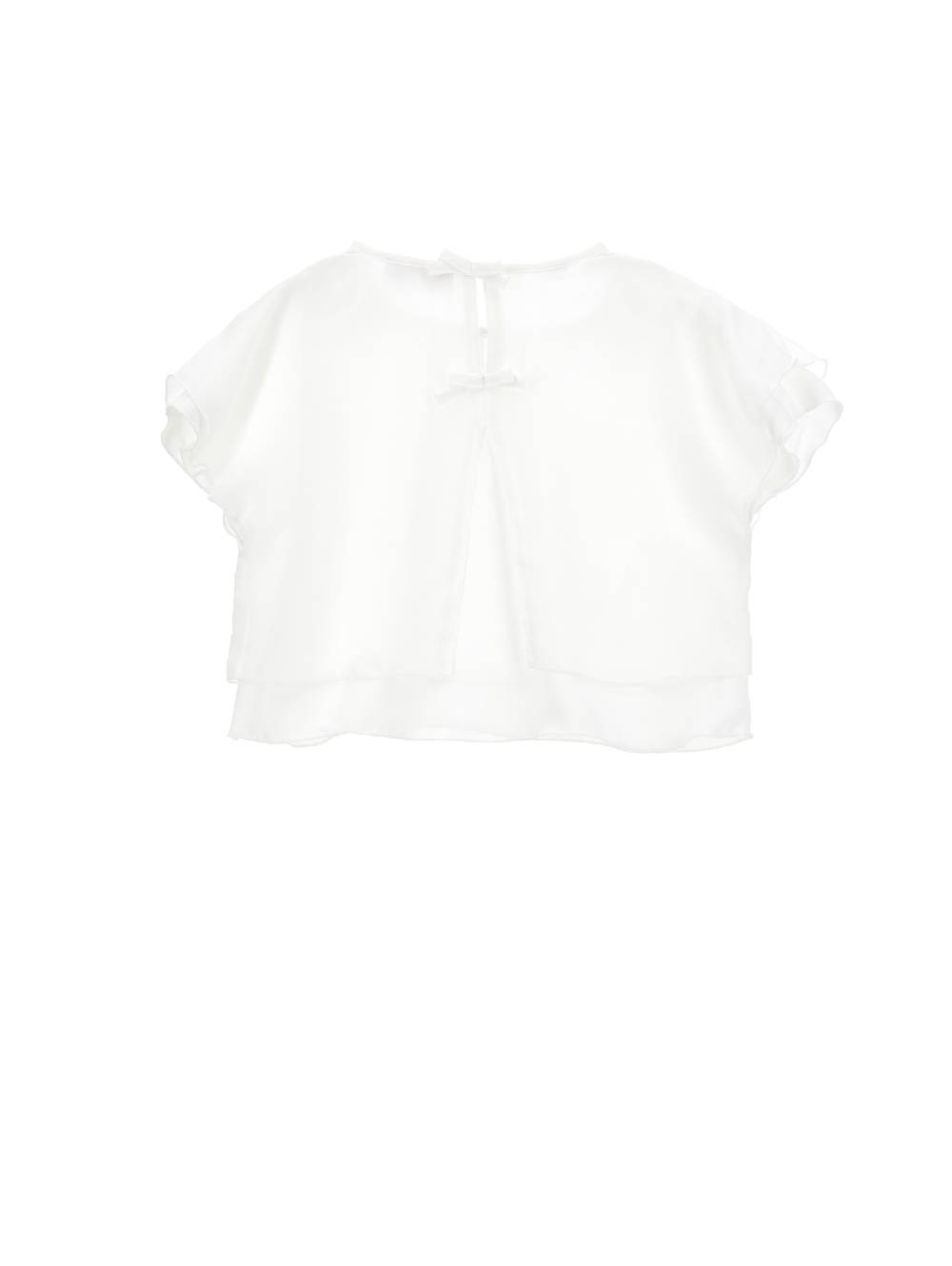 Monnalisa T-shirt Raso Con Fiocchi Sul Retro