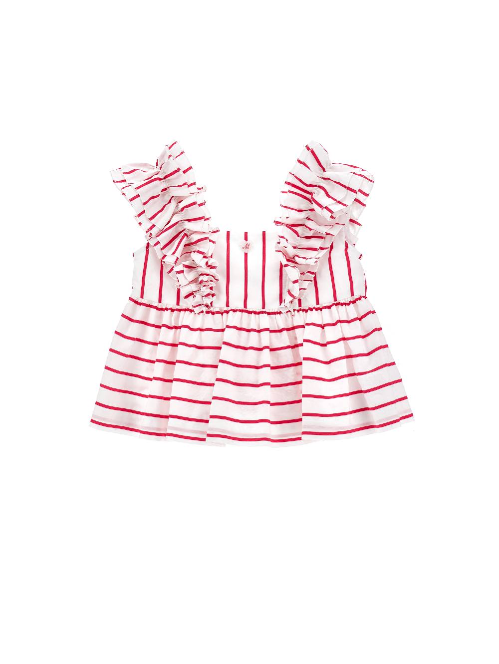 Monnalisa Top cotone con rouches