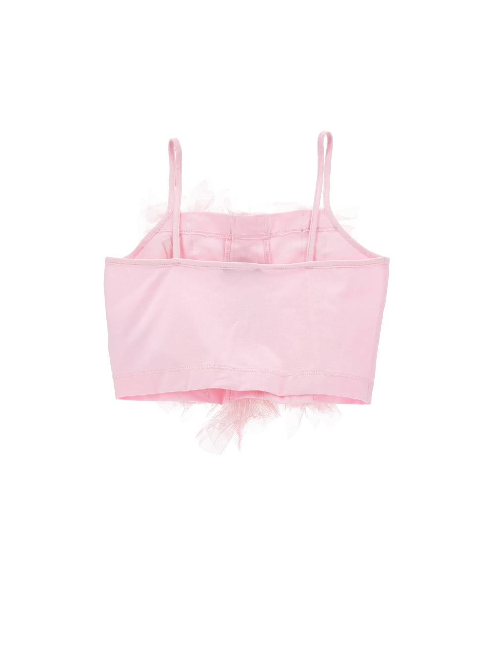 Monnalisa Top Cotone Con Rouches Tulle