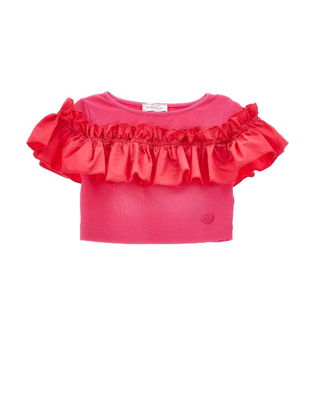 Monnalisa Top cotone con rouches