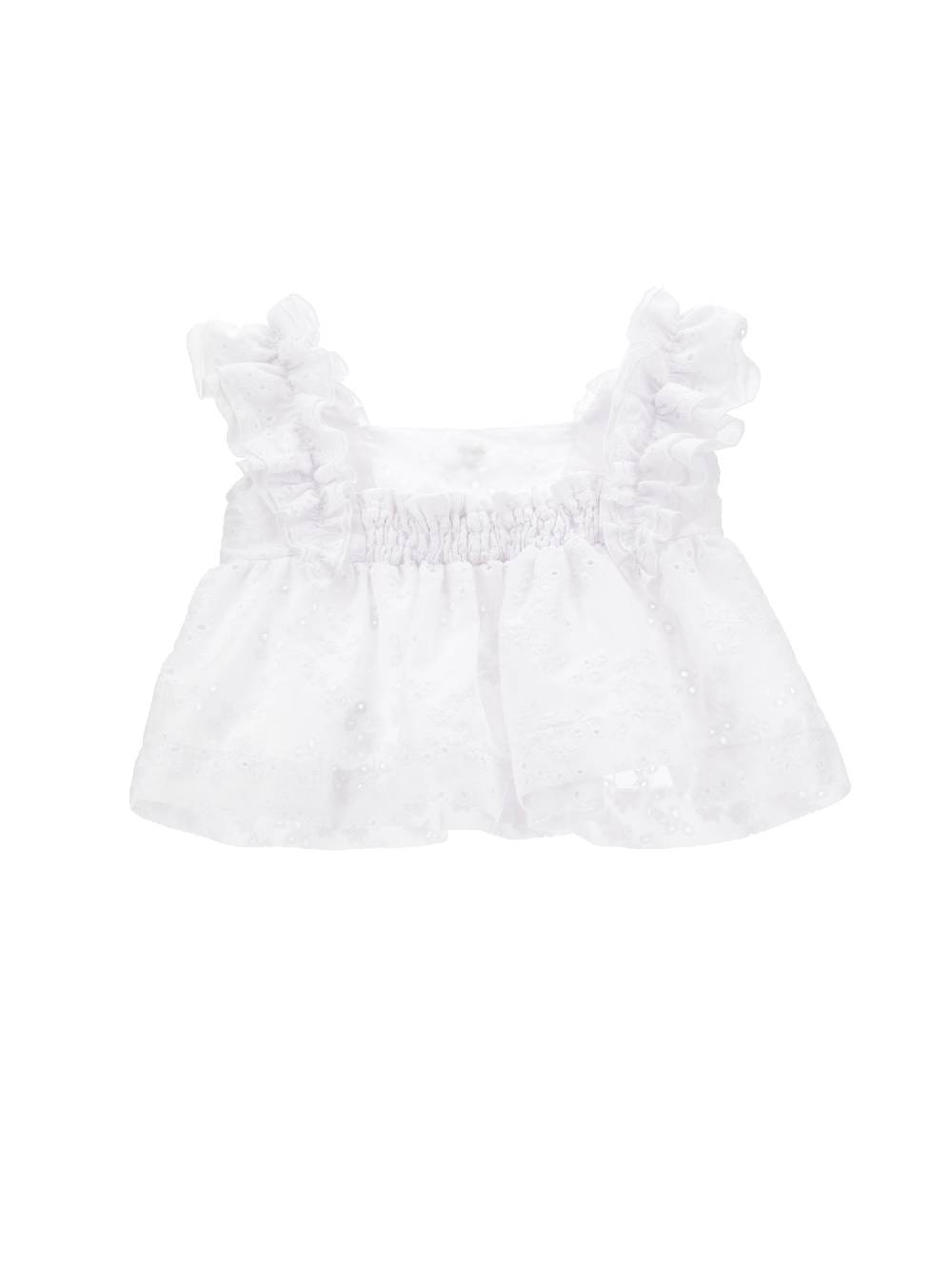 Monnalisa Top Mussola Ricamo Sangallo