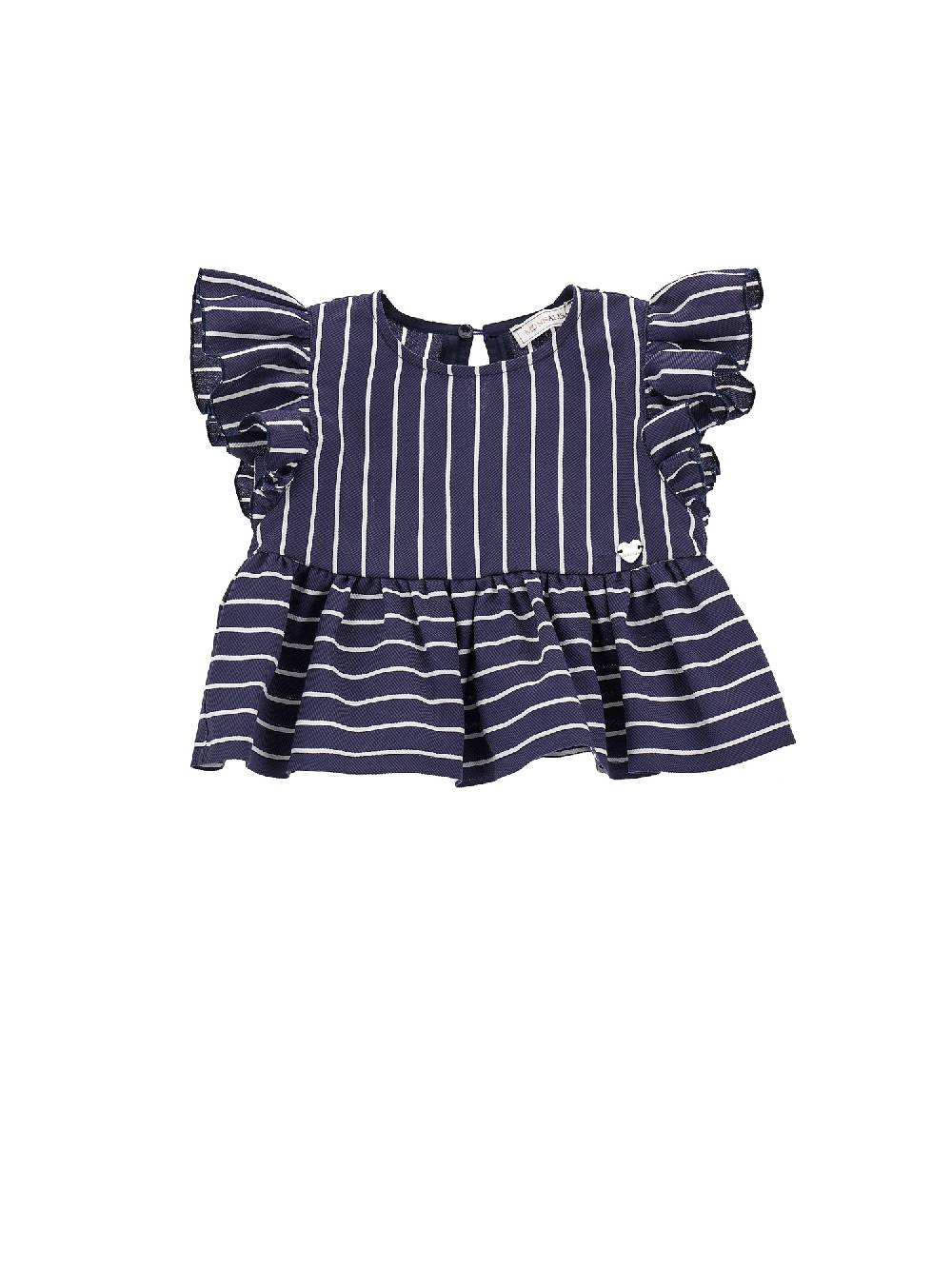 Monnalisa Top mussola riga alternata