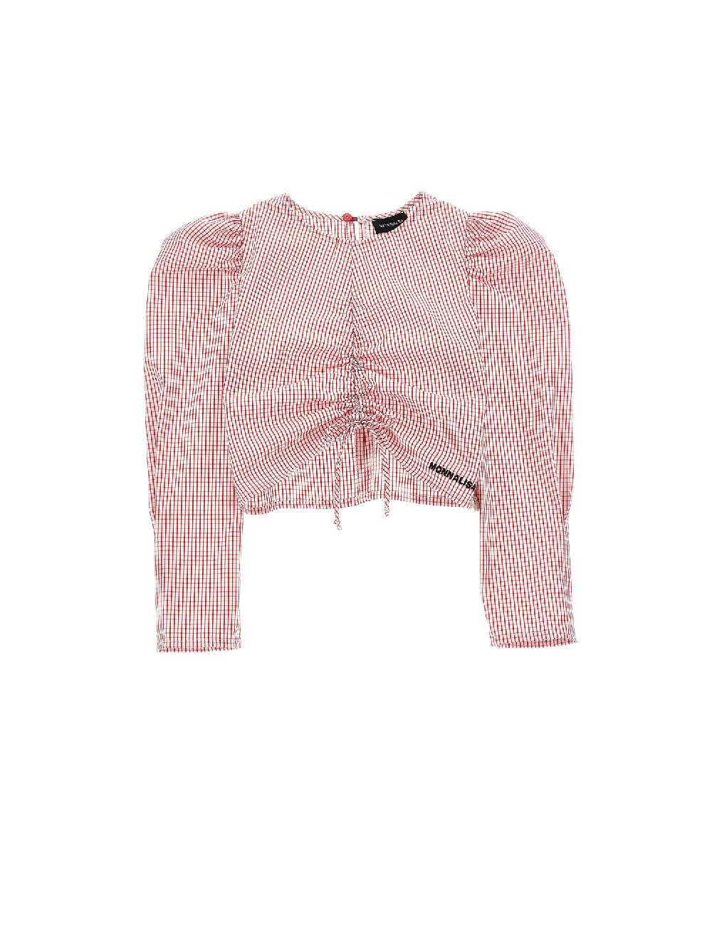 Monnalisa Top popeline increspalo maniche lunghe