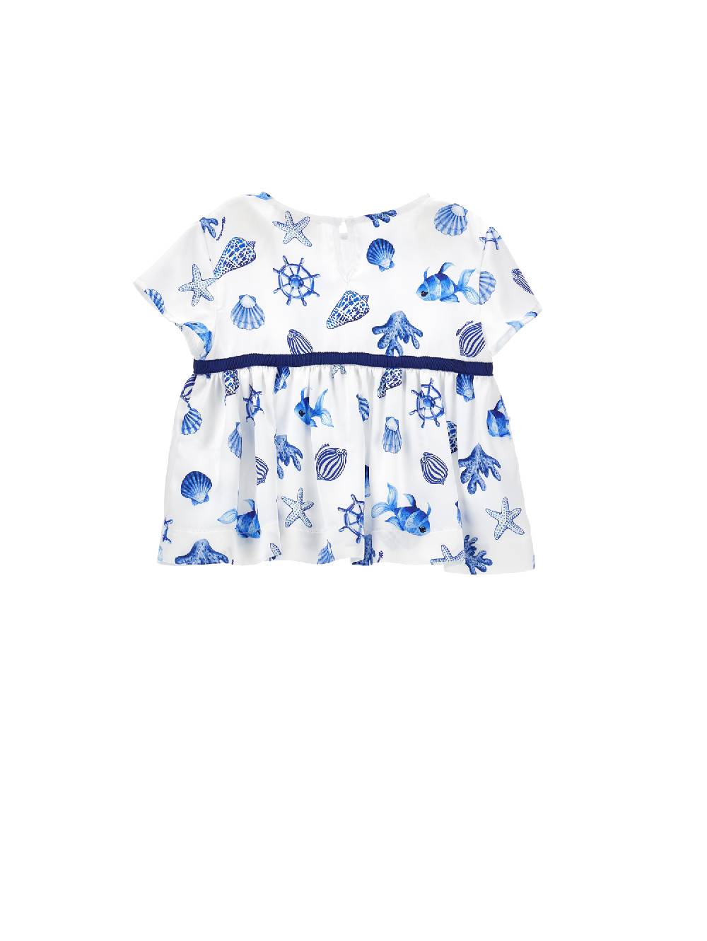 Monnalisa Top Raso Stampa Marine