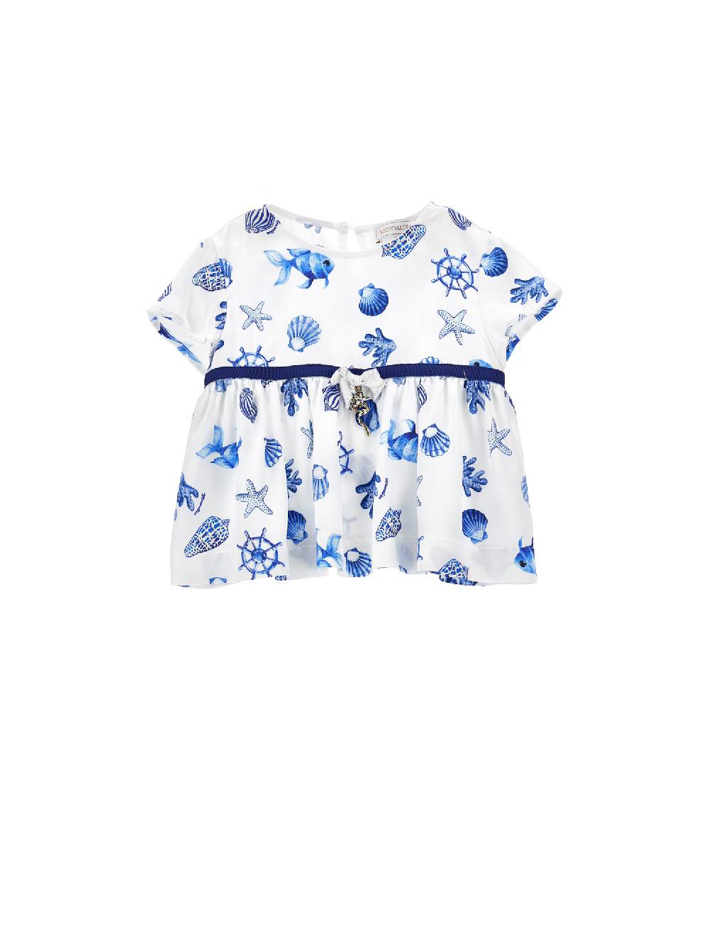 Monnalisa Top raso stampa marine