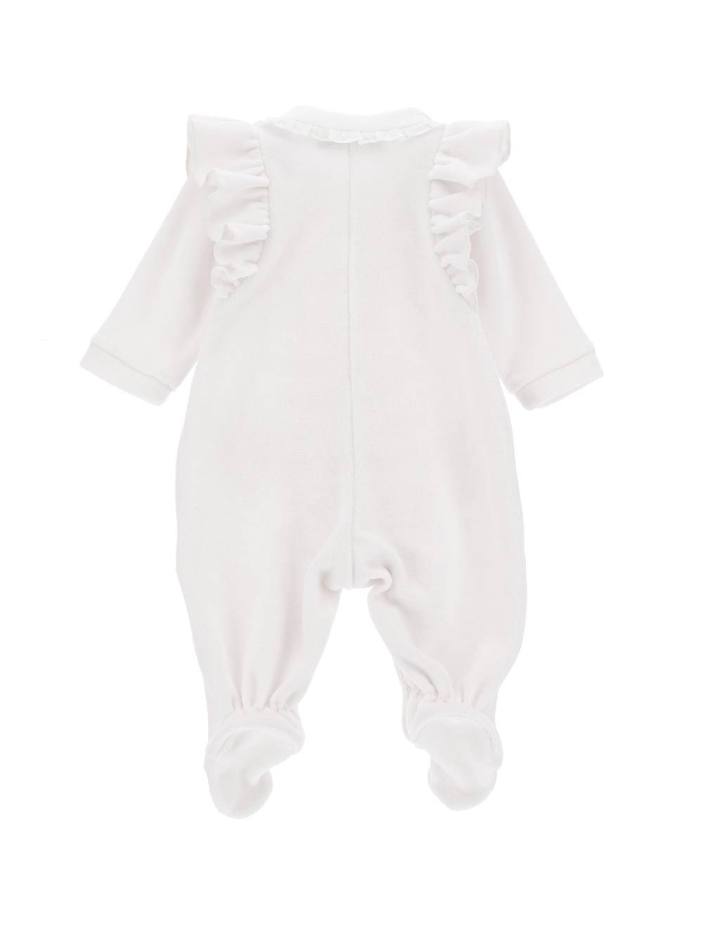 Monnalisa Tutina Ciniglia Con Colletto Ricamato