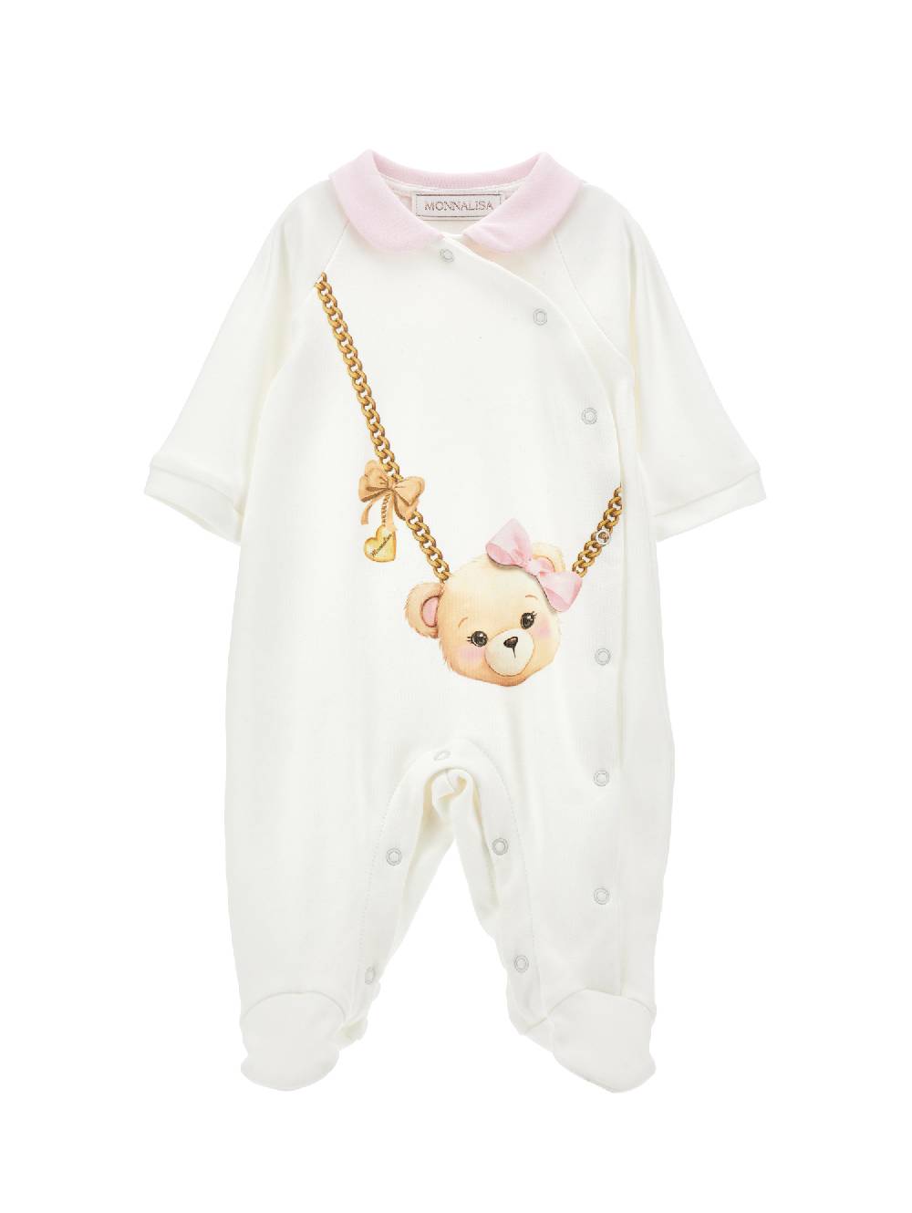 Monnalisa Tutina con colletto stampa tracolla