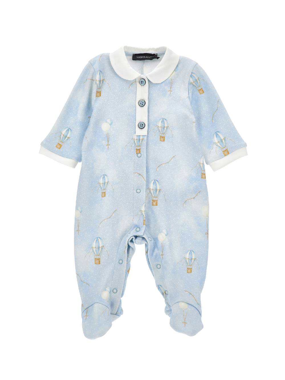 Monnalisa Tutina cotone allover con colletto