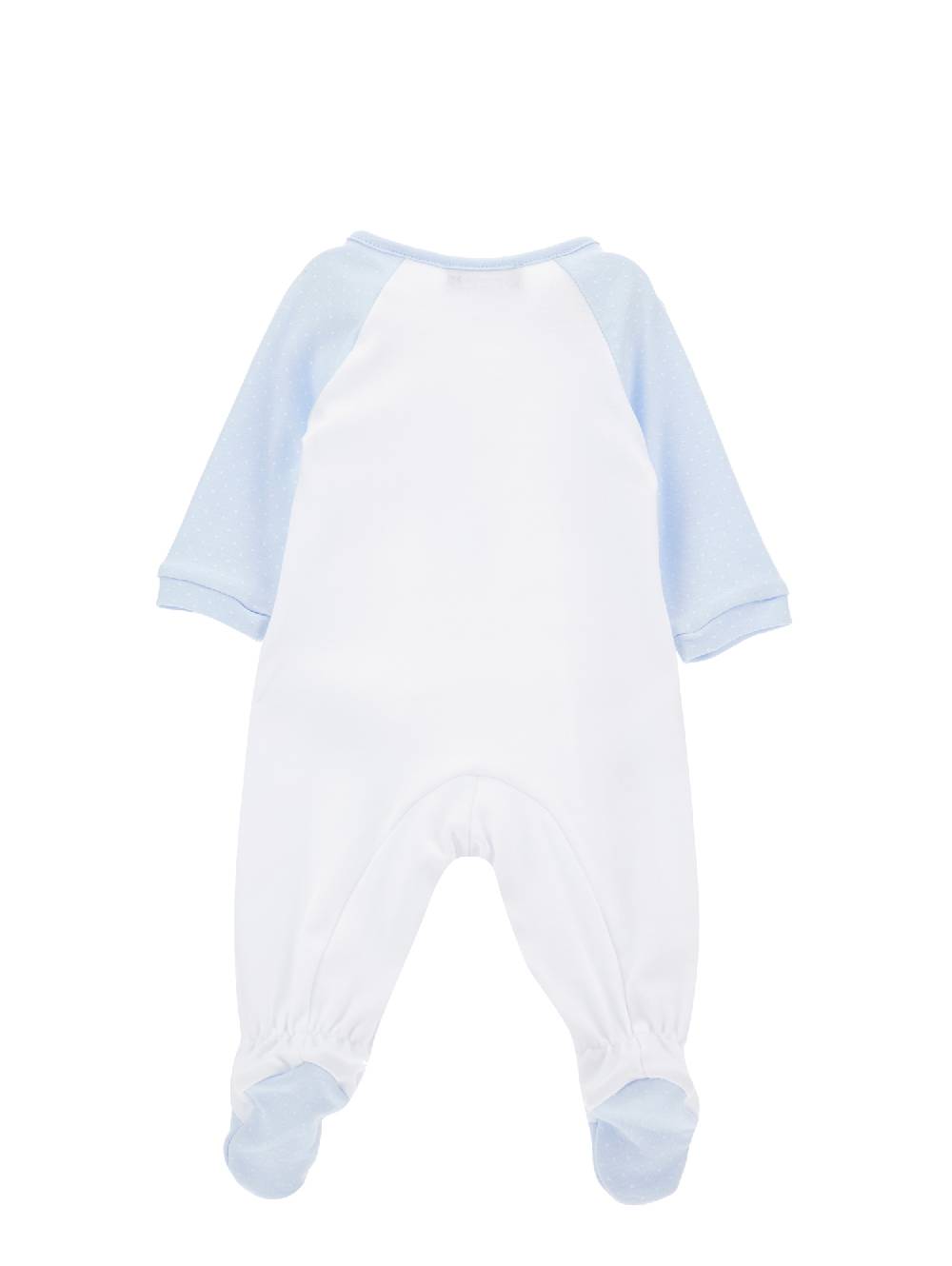 Monnalisa Tutina Cotone Bicolore Con Coniglietto