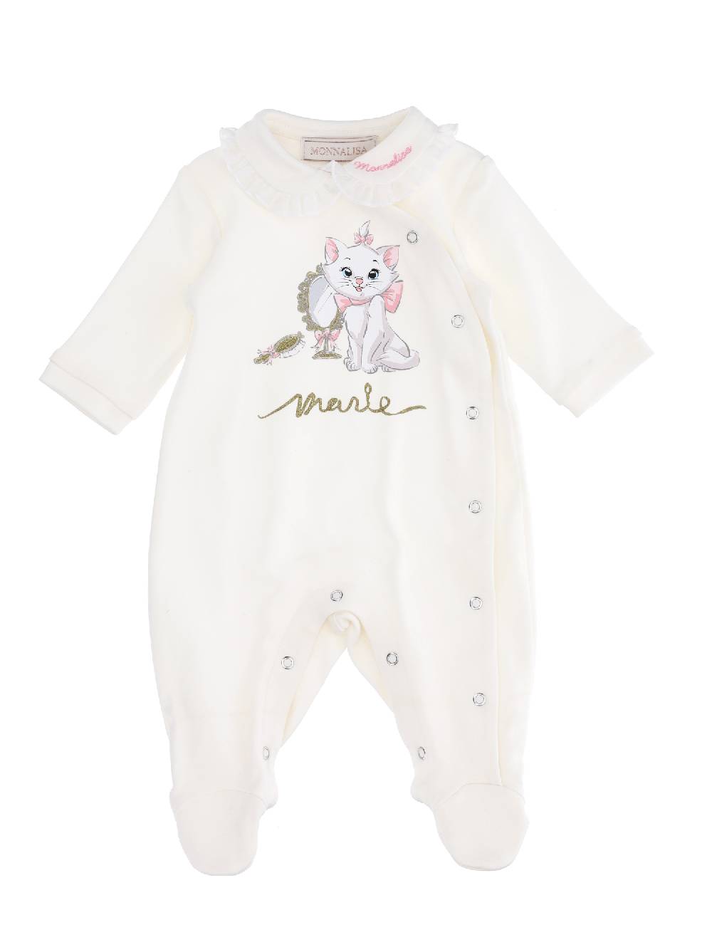 Monnalisa Tutina cotone con colletto Aristogatti