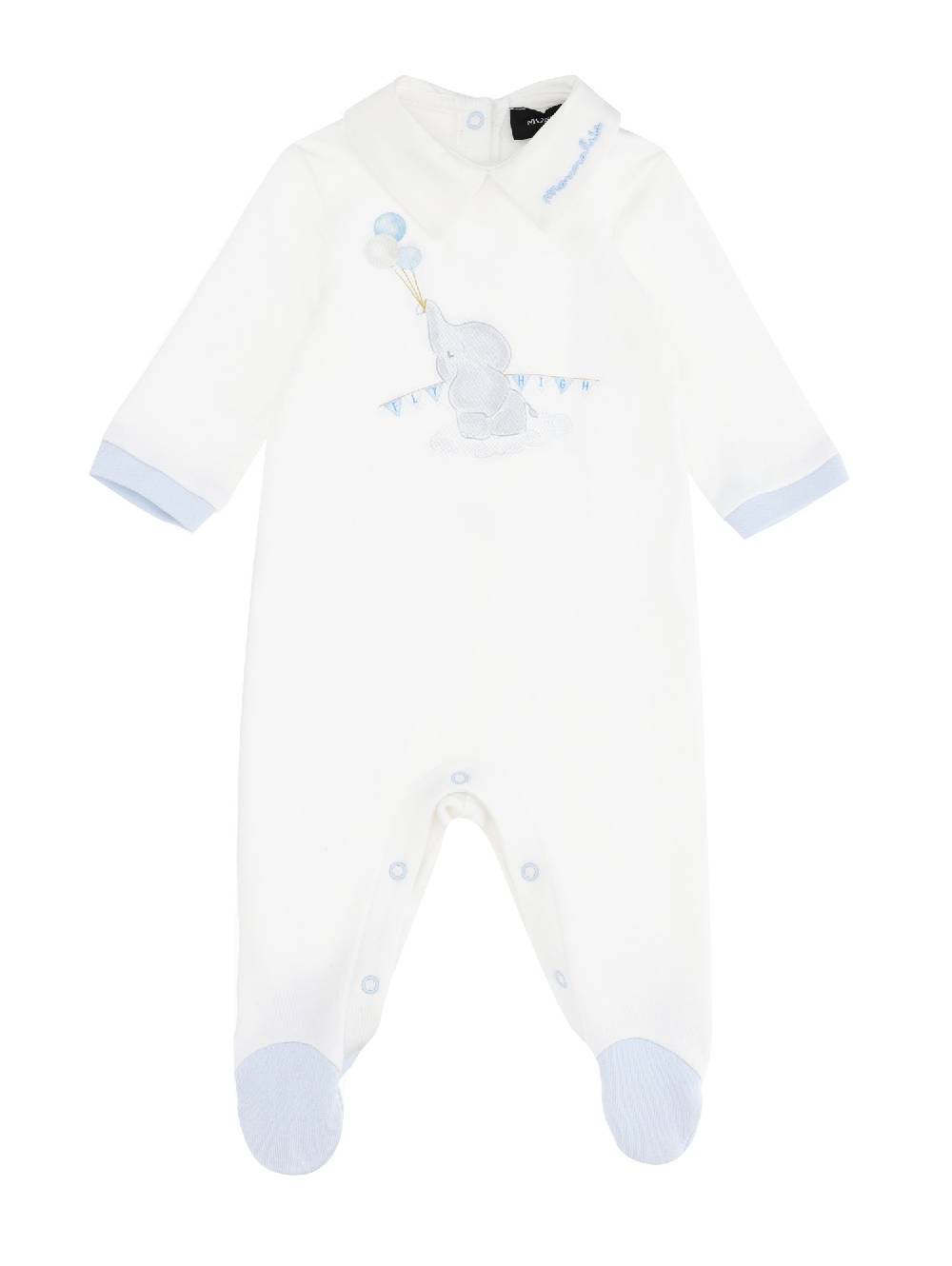 Monnalisa Tutina cotone con colletto ricamato