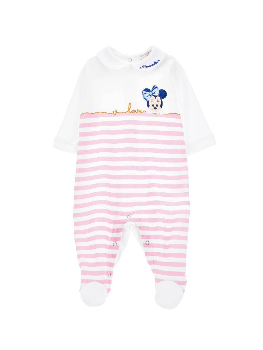 Monnalisa Tutina cotone rigato Minnie