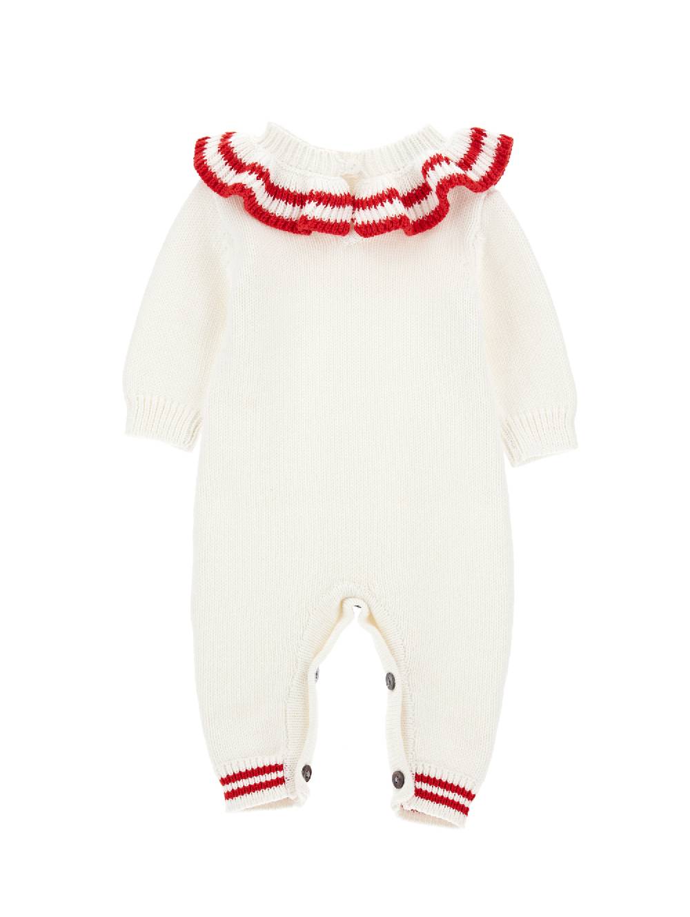 Monnalisa Tutina Tricot Con Colletto E Trecce