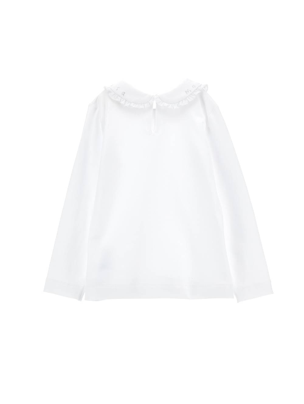 Monnalisa T-shirt Jersey Cotone Organico Con Colletto Elegante