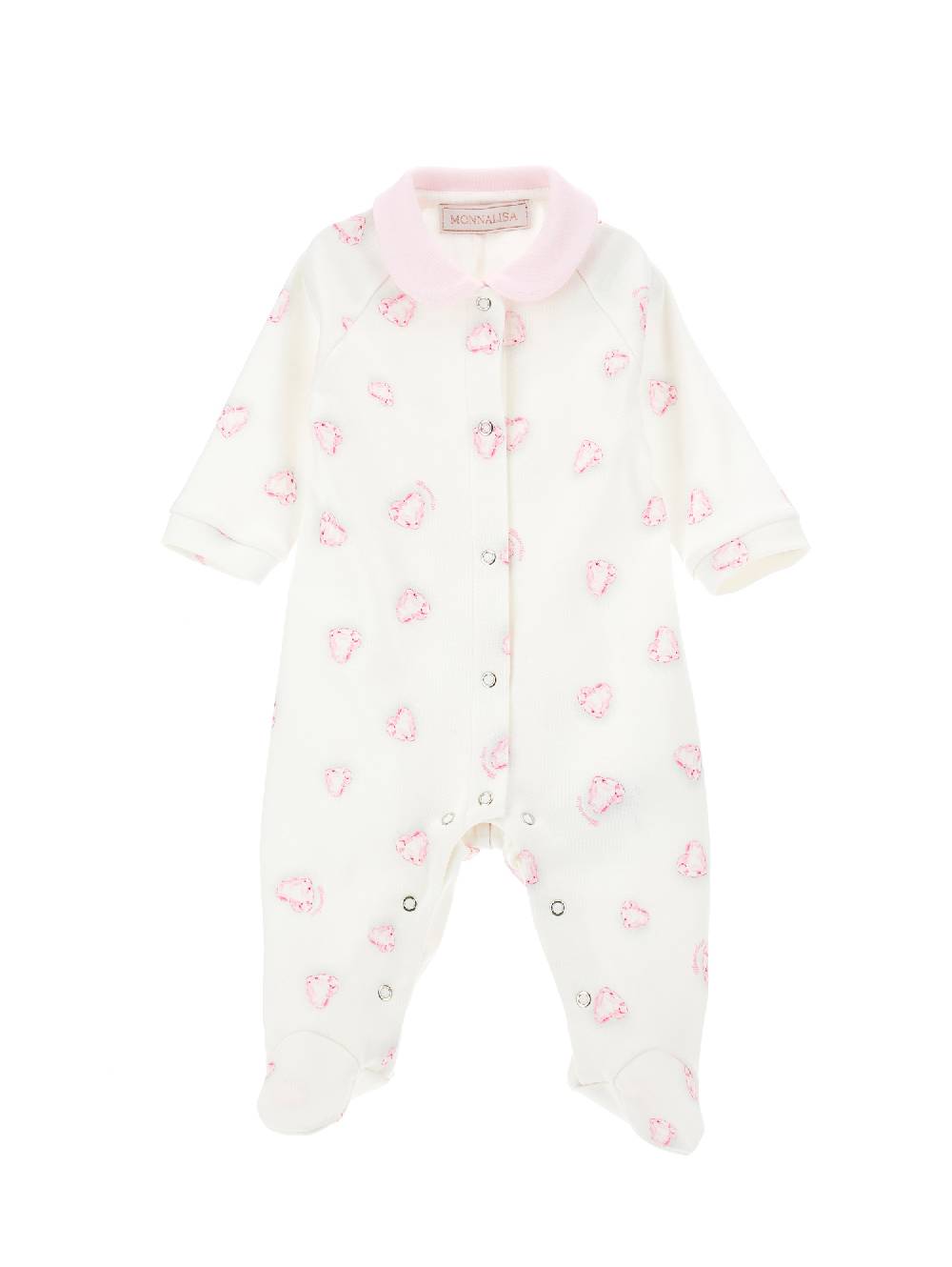 Monnalisa Tutina aperta con colletto stampa cristalli