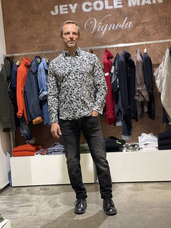 JCM Jey Coleman Camicia Uomo Cotone Fantasia Slim Fit Adb