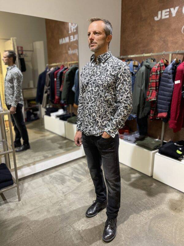 JCM Jey Coleman Camicia Uomo Cotone Fantasia Slim Fit Adb