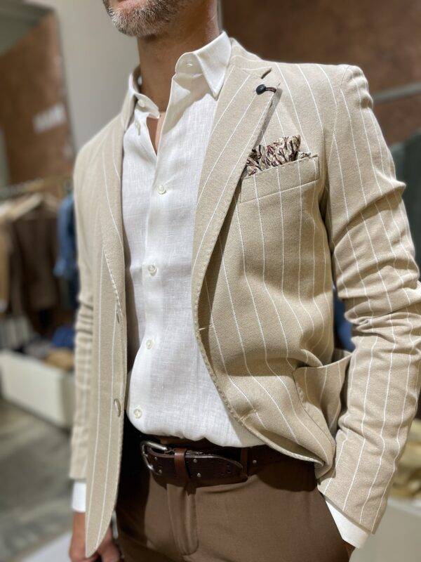 JCM Jey Coleman Giacca Uomo Elegante A Righe Piero Giachi