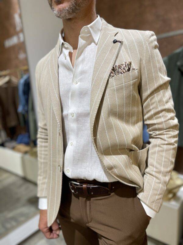 JCM Jey Coleman Giacca Uomo Elegante A Righe Piero Giachi