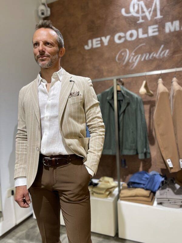 JCM Jey Coleman Giacca Uomo Elegante A Righe Piero Giachi
