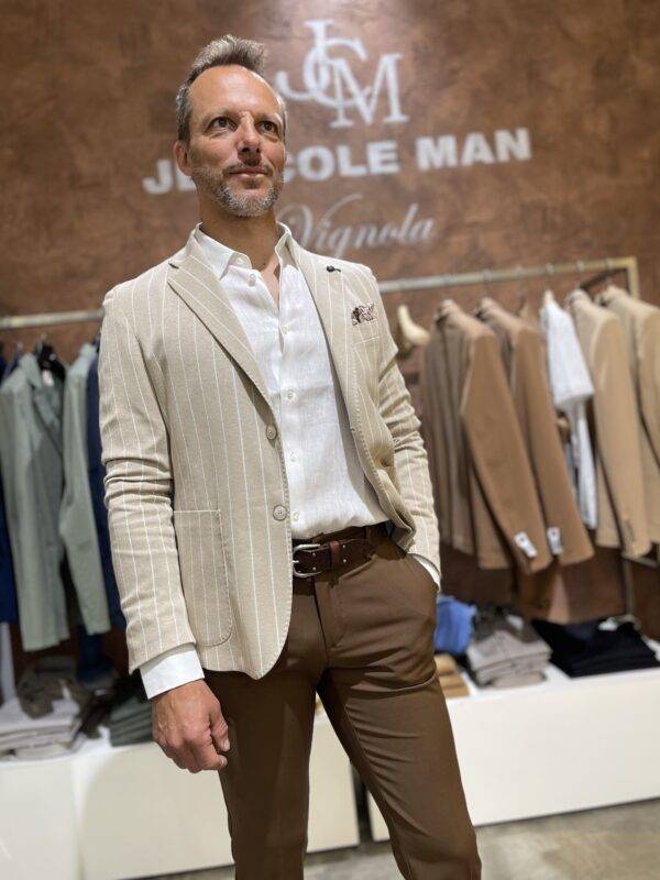 JCM Jey Coleman Giacca Uomo Elegante A Righe Piero Giachi