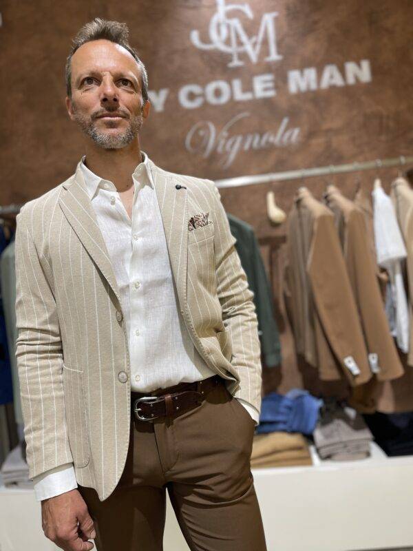 JCM Jey Coleman Giacca uomo elegante a righe Piero Giachi