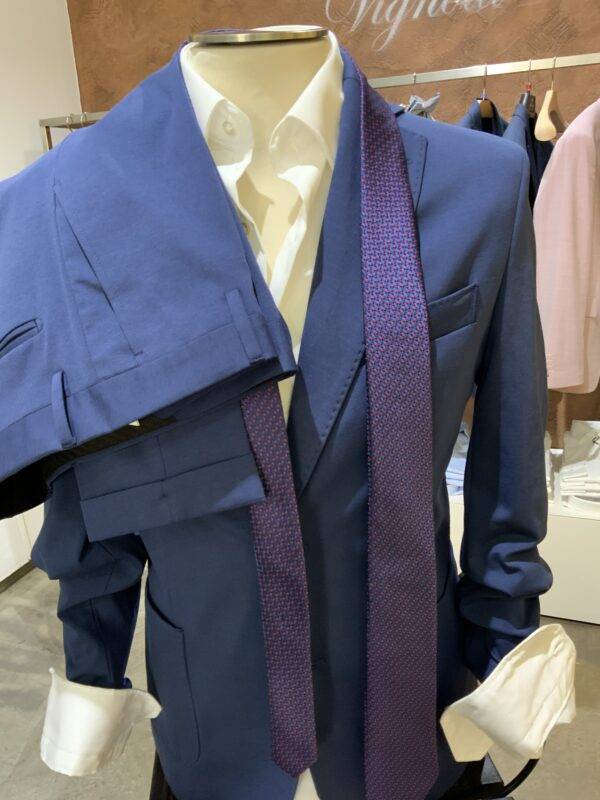 JCM Jey Coleman Giacca uomo elegante blu in tessuto elasticizzato punto milano Exibit