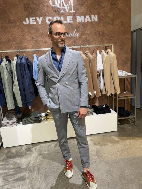 JCM Jey Coleman Pantalone Uomo Elegante Fresco Di Lana Exibit