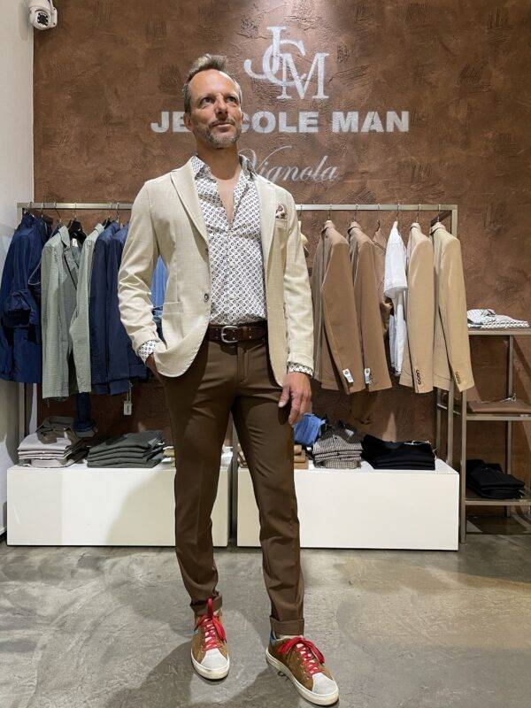 JCM Jey Coleman Pantalone Uomo Eleganti Fresco Di Lana Exibit